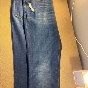Frame Denim Blue Straight Jeans with Vintage Wash